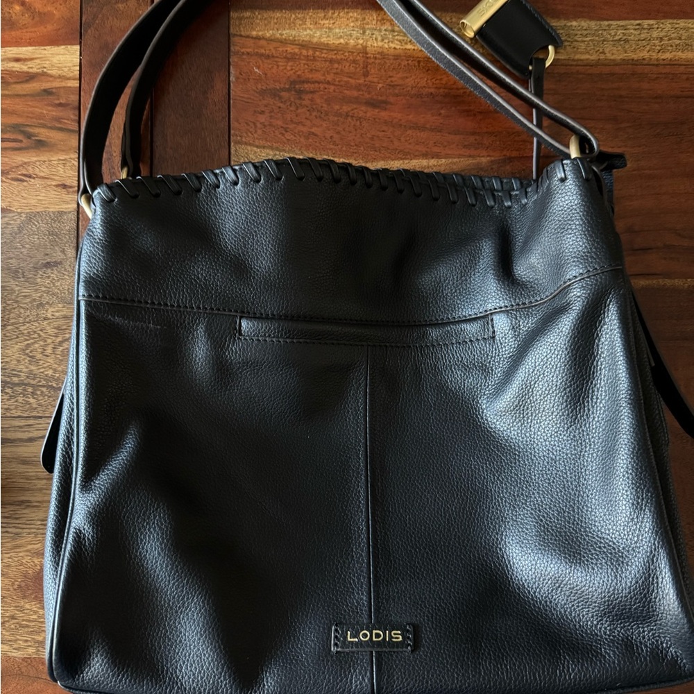 LODIS Used Black Leather Shoulder Bag